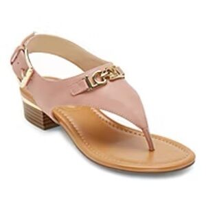 Liz Claiborne Tiffin Memory Foam Thong Sandals with Gold Detail
